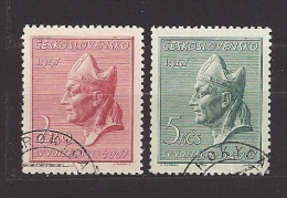 Czechoslovakia Tschechoslowakei 1947 Gest. Mi 516, 517 Sc 327, 328 950th Anniversary Of The Death Of Saint Adalbert C.3 - Gebraucht