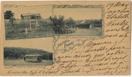 Louisville Kentucky Jacobs Park Private Mailing Card Used 1901 Tram Superintendents House Log Cabin - Louisville