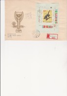 HONGRIE- LETTRE AFFRANCHIE BLOC FEUILLET N° 41 COUPE DU MONDE AU CHILI ANNEE 1962 - Souvenirbögen