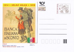 Czech Rep. / Postal Stat. (Pre2014/22) Great War (WWI) 02 Italy: Enrico Lionne "Banca Italiana Di Sconto" - WW1 (I Guerra Mundial)