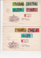 HONGRIE- 2 LETTRES AFFRANCHIES AVEC SERIE SPORT HIPPIQUE N° 1459 A 1465    ANNEE 1961 - Feuillets Souvenir