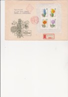 HONGRIE-  LETTRE AFFRANCHIE AVEC BLOC FEUILLET N° 45 -JOURNEE DU TIMBRE - 1963 - Souvenirbögen