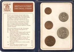 Monnaies - GRANDE-BRETAGNE - MINT SET Britain's First Decimal Coins - 5 Pièces -1968 - Otros & Sin Clasificación