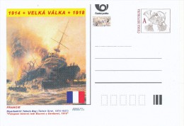 Czech Rep. / Postal Stat. (Pre2014/25) Great War (WWI) 05 France: Tahsin Siret "Sinking Battleship Bouvet At Dardanelles - WW1 (I Guerra Mundial)