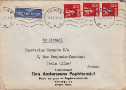 Lettre Bergen (Norvège) Pour La France - Cartas & Documentos