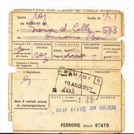 *Biglietto Ferrovie Dello Stato Da Ancona A Gioia Del Colle 1957 - Europa