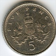 Grande Bretagne Great Britain 5 Pence 2000 KM 988 - 5 Pence & 5 New Pence