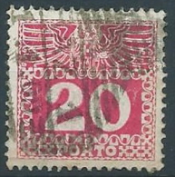 1908-10 AUSTRIA USATO SEGNATASSE CIFRA 20 H - A112 - Taxe