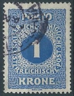 1916 AUSTRIA USATO SEGNATASSE CIFRA 1 K - A112 - Taxe