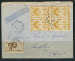 MADAGASCAR 1947 N° Usages Courants Obl. S/Lettre Pour La France - Covers & Documents