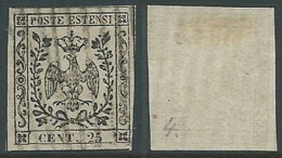 1852 MODENA USATO 25 CENT - A123 - Modena