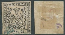 1852 MODENA USATO 25 CENT - A123-2 - Modena