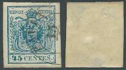 1850 LOMBARDO VENETO USATO STEMMA 45 CENT III TIPO - A122 - Lombardo-Vénétie