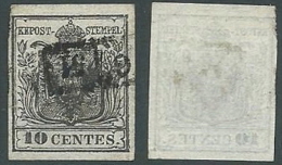 1850 LOMBARDO VENETO USATO STEMMA 10 CENT - A122 - Lombardy-Venetia