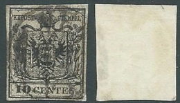 1850 LOMBARDO VENETO USATO STEMMA 10 CENT - A122-2 - Lombardije-Venetië
