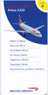 British Airways / Airbus A 320 / Consignes De Sécurité / Safety Card / Issue 4 - Scheda Di Sicurezza