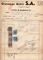 MILANO-DITTA GIUSEPPE BOLTRI-OFFICINE MECCANICHE-12-5-1944-REPUBBLICA SOCIALE ITALIANA - Fiscale Zegels