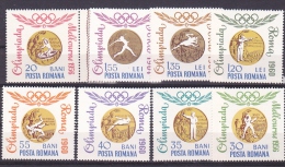 Romania Olympic Games MELBOURNE 1956 ROMA 1960 TOKIO 1964 MEDALS Sports Shooting Fencing Canoe Stamps MNH - Estate 1956: Melbourne