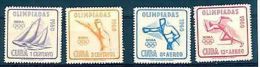 Cuba 1960 Summer Olympic Games Rome Sports Yachting Sailboats Marksman Boxer Runner Stamps MNH Sc 645-6 Michel 669-672 - Nuevos