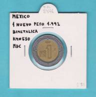 MEXICO   1  NUEVO  PESO  1.992  BIMETALICA  KM#550   MBC/VF    DL-8346 - Mexiko