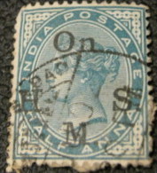India 1883 Queen Victoria Overprint OHMS 0.5a - Used - 1882-1901 Empire