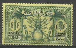 New Hebrides - 1925 Weapons & Totems 5s/6.25f MLH  Sc 49 - Nuovi