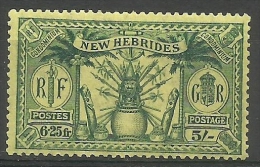 New Hebrides - 1925 Weapons & Totems 5s/6.25f MLH  Sc 49 - Unused Stamps