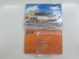 China Railcom Nationwide Chip Phonecard, CRC-IC-P1(2/3) Opening Of Tibet Railway To Built,mint In Blister,special Offer - Chine