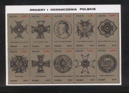 POLAND SOLIDARNOSC SOLIDARITY POLISH ORDERS AND MEDAL MS CREAM GLOSSY PAPER - Solidarnosc Labels