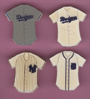 46241-lot De 4 Pin's .Base Ball.Detroit Tigers.Dodgers.New York Highlanders - Honkbal