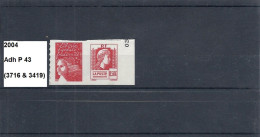 Paire Adhésif De 2004 Neuf**  Y&T  N° P 43 - Unused Stamps