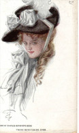 Illustrée Signée HARRISON FISHER : Femme Aux Rubans Blancs - Fisher, Harrison