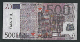 Test Note "500 EURO FACSIMIL Spain" Billet Scolaire, Paper, Training, EURO Size, RRR, UNC, Eins. Druck - Otros