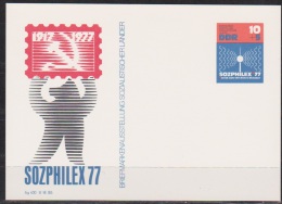 DDR Ganzsache 1977 Nr.P 82 SOZPHILEX 77 ( D 1406 ) - Postcards - Mint