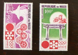 NIGER Jeux Olympiques Sapporo,  Yvert N° PA 175/76 ** MNH. - Hiver 1972: Sapporo