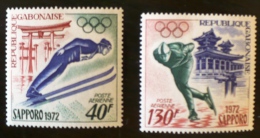 GABON Jeux Olympiques Sapporo, Yvert N° PA 122/23 * Hinged - Winter 1972: Sapporo