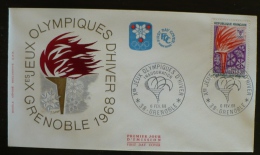 FRANCE Jeux Olympiques, GRENOBLE 1968. Yvert 1545 FDC. Enveloppe 1er Jour. - Hiver 1968: Grenoble