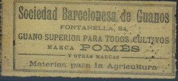 BILLETE DE BARCELONA TRAMWAYS COMP. LTD. CON PROPAGANDA // 1900 // VER NOTA - Europe