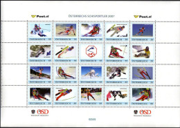 ÖSTERREICH 2007 ** Österreichs Schisportler - PM Personalized Stamps MNH - Persoonlijke Postzegels