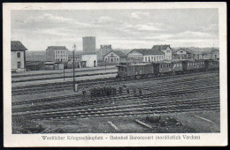 0610 AK Ansichtskarte Baroncourt Bouligny - Bahnhof - Nordöstlich Verdun - Feldpost 1917 - Spincourt