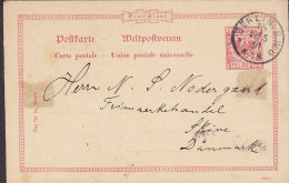 Germany Reichspost Postal Stationery Ganzsache DAVID COHU Linden-Strasse BERLIN 1891 SKIVE Denmark (Arr.) (2 Scans) - Tarjetas