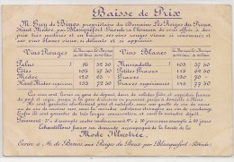 BLANQUEFORT - Publicté De M. Guy De Binos, Propriétaire Du Domaine Les Reiges Du Preux, Haut Médoc Dans BORDEAUX C/1900 - Blanquefort