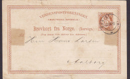 Norway UPU Reichspost Postal Stationery Ganzsache 6 Øre (Braun) Posthorn CHRISTIANIA 1885 AALBORG Denmark (2 Scans) - Entiers Postaux