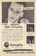 # SPAZZOLINO GIBBS SOUPLE 1950s Advert Pubblicità Publicitè Reklame Toothbrush Zahnburst Oral Dental Healthcare - Equipo Dental Y Médica