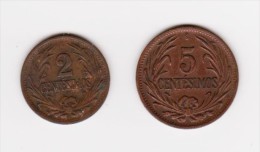 * URUGUAY Año 1946: 2 Monedas - Cobre - Uruguay