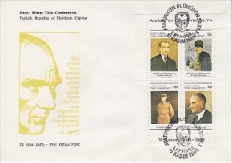 Northern Cyprus 1988 Ataturk M/s FDC (F4195) - Briefe U. Dokumente