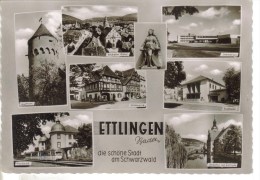 CPSM ETTLINGEN (Allemagne-Bade Wurtemberg) - 8 Vues - Ettlingen