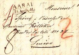 15201# SUISSE LETTRE Obl AARAU 23. APRILS 41 Pour GENEVE SWITZERLAND SCHWEIZ SVIZZERA - ...-1845 Vorphilatelie