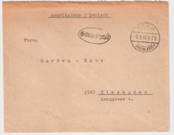 1946, Brief, " Fahr (Rheinland) " Selt. Type Gebühr Bezahlt ! , #3045 - Amtliche Ausgaben