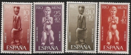 RIO MUNI-1961-ED. 25 A 28 COMPLETA -DIA DEL SELLO. ESTATUILLAS INDÍGENAS-NUEVO SIN FIJASELLOS-MNH - Rio Muni